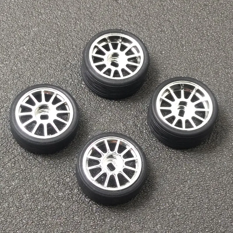 4PCs RC Car Wheel Hub Tires Set for MINI-D Z Q 1/28 AWD RWD Racing Remote Control Mosquito Car Drift Upgrade Parts