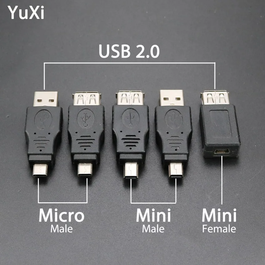 1PCS YuXi OTG Adapter USB 2.0 Type A Female to Mini 5Pin Micro USB to USB Male Adapter Converter usb 2.0 to Micro usb connector