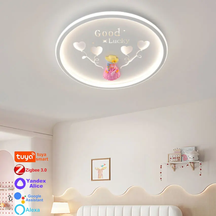 Zigbee Tuya Led Ceiling Lights Full Spectrum 97Ra Child's Room Chandelier Decor Bedroom Smart Lamp