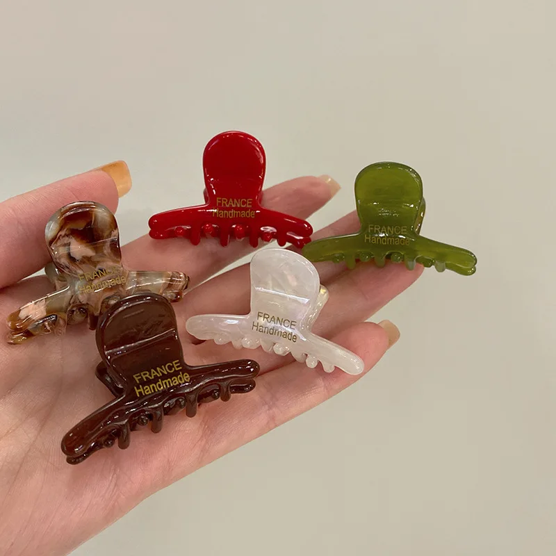 

Модные французские заколки для волос, элегантные ретро-заколки в виде краба и акулы, ацетатные высокие держатели для хвоста для женщин и девочек, аксессуары для волос