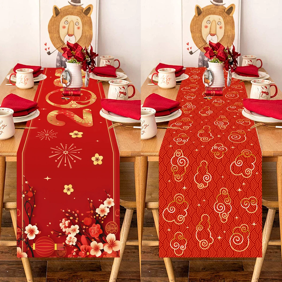 

Chinese New Year Table Flags Navidad Natal Noel Kitchen Dining Table Runner Merry Christmas Decor For Home 2024 New Year 2025