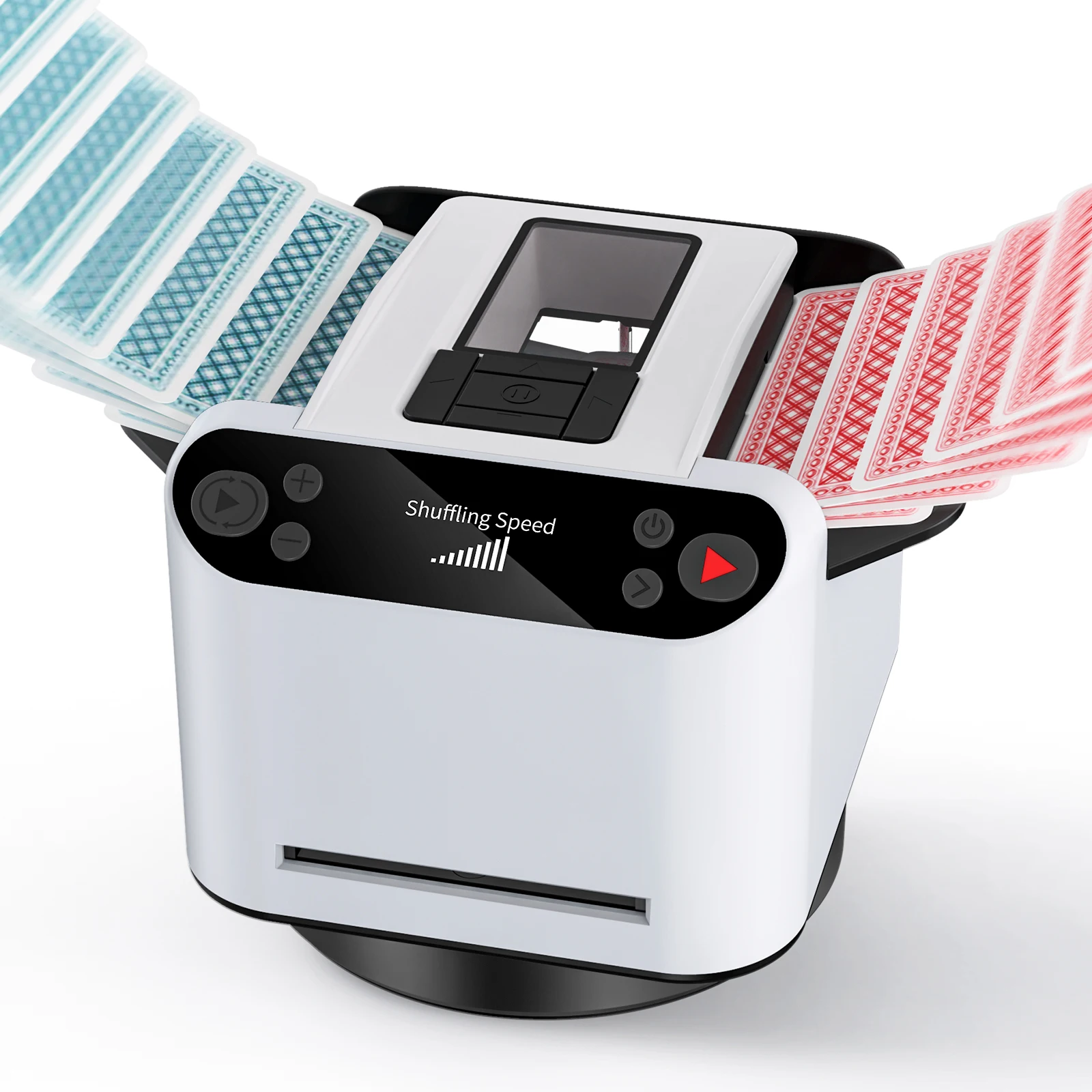 2-in-1 Rechargeable Electric Automatic Card Shuffler & MAX6 Dealer Shuffling Dealing Machine with Remote Button for Card Games