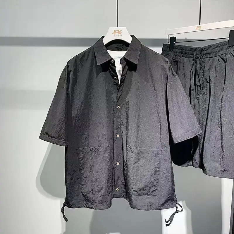 

Large Size 300 Pou Casual Sportswear Set for Men Summer Loose Fit ort Sve orts Two Piece Set Trendy Brand ir...