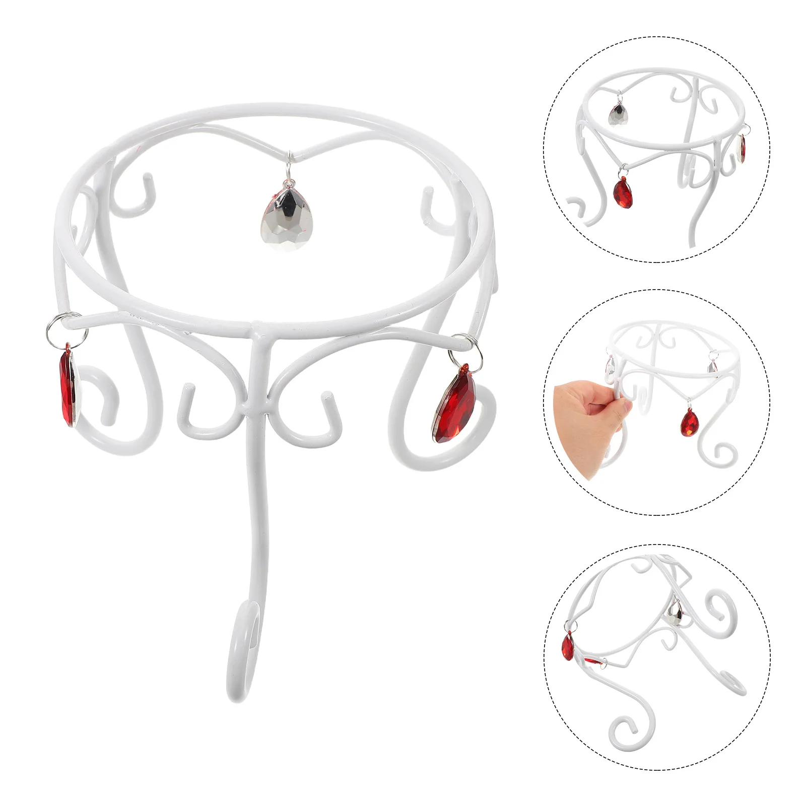 

Metal Gazing Ball Stand Garden Sphere Holder Iron Gazing Globe Display Stand Outdoor Indoor Decorative Ball Base White for Patio