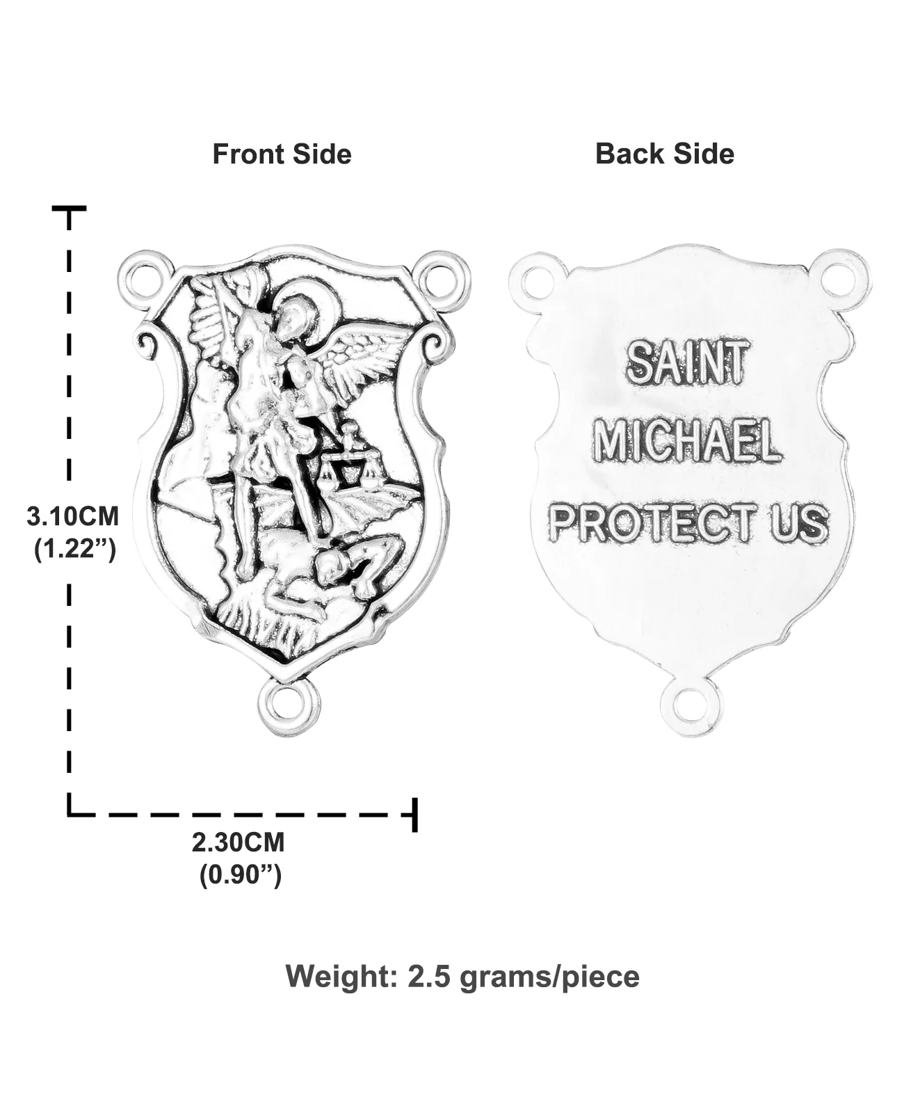 10Pcs The Archangel Protection Medal Christian Saint Michael Rosary Centerpieces Part for DIY Jewelry Accessories
