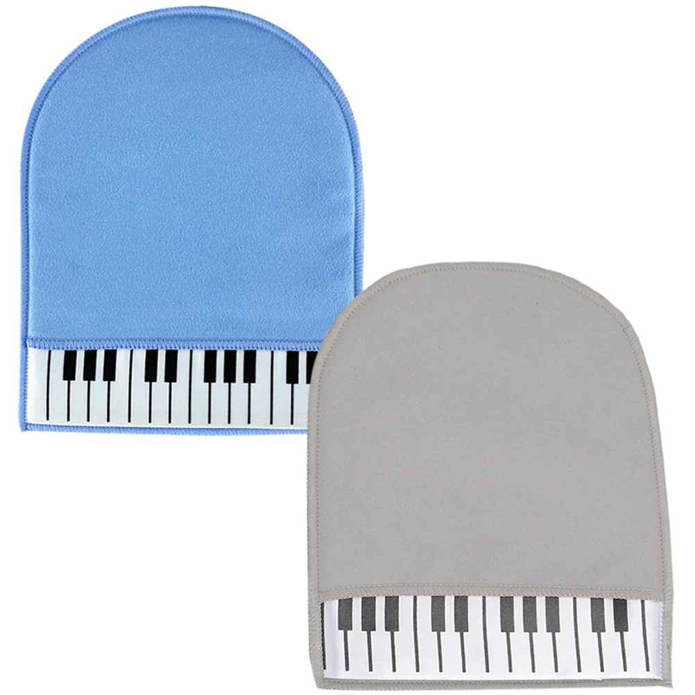 2 Pcs Piano Glove Cleaning Wipes Musical Instrument Dust-proof Cloths Gloves Fiber Double-sided Fleece Cleaner Mitt