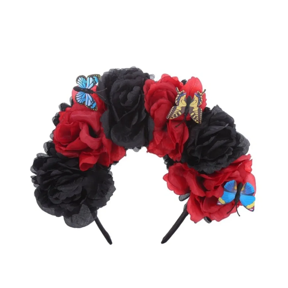 

Lightweight Artificial Camellia Headband Comfortable Realistic Halloween Hair Accessory Simulated Fabric Material