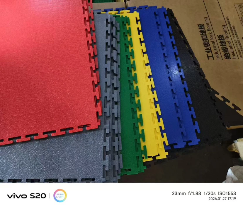 Durable Water-Proof PVC Soft Garage Floor Tile Stud/Coin/Leather/Diamond 500X500X6mm with Interlocking