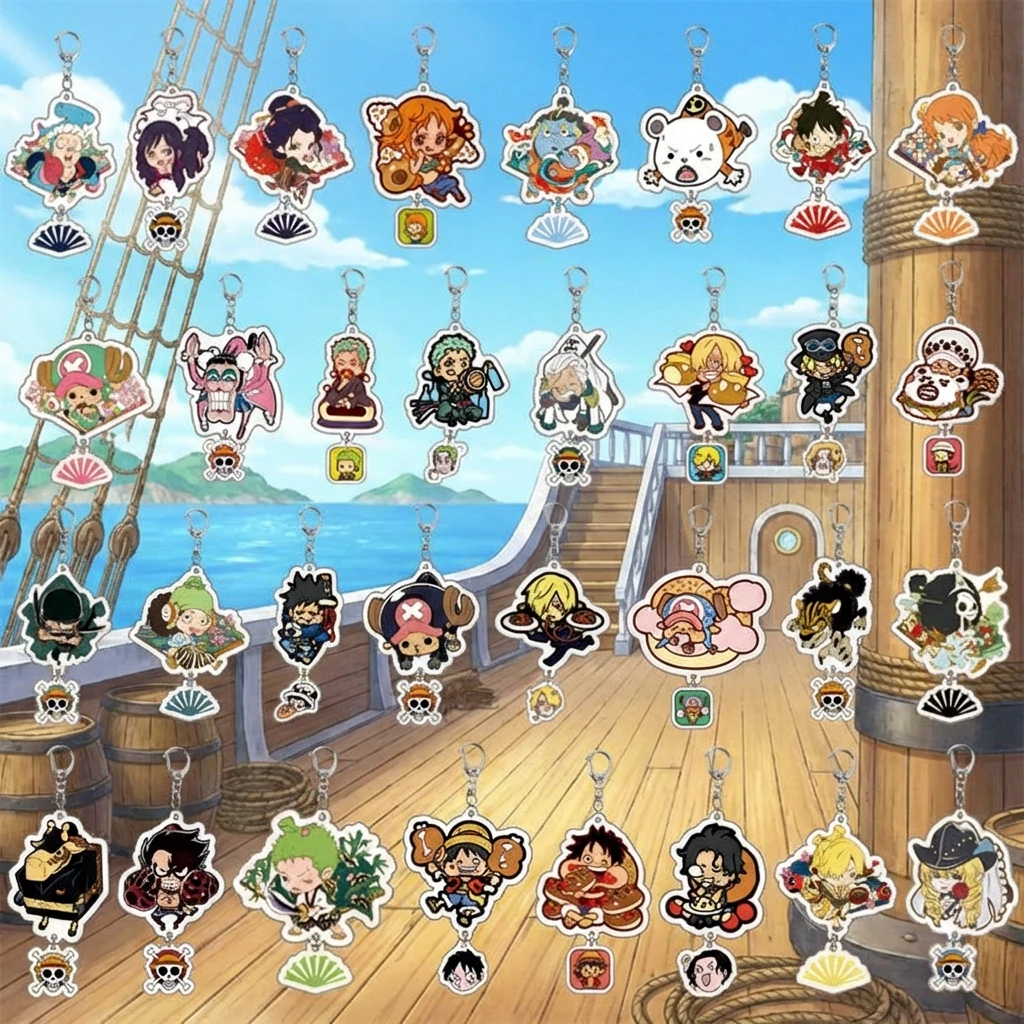 

One Piece Acrylic Keychain Luffy Chopper Zoro Anime Acrylic Pendant Layered Design Naruto Anime Merchandise Gift for Fans