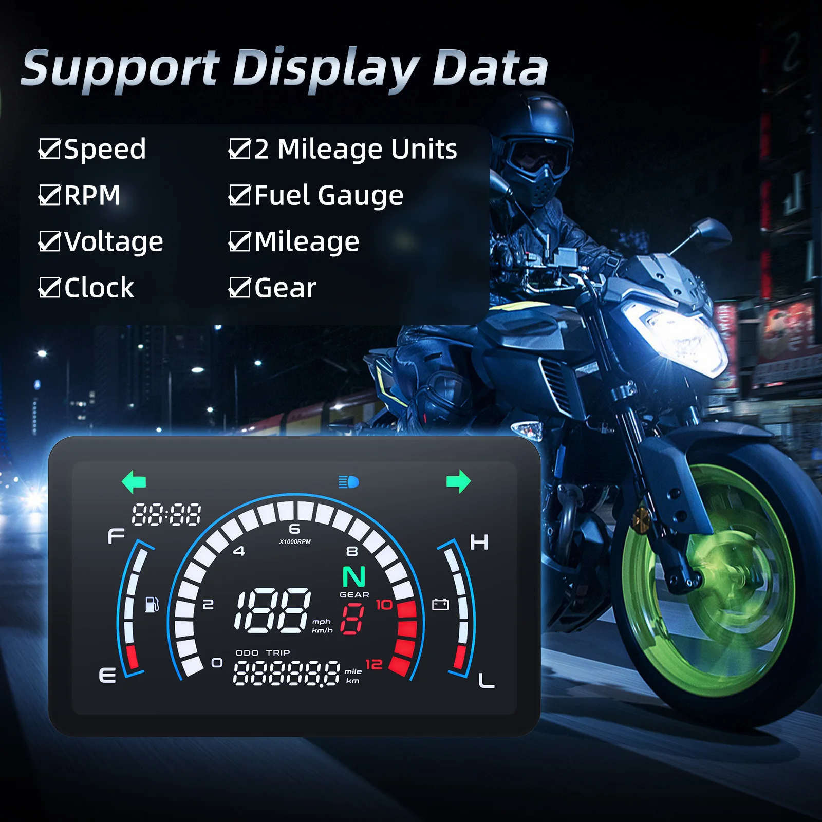 Для мотоцикла EX5 спидометр, приборная панель для Honda EX5 Dream, 0-12000 об/мин, тахометр, счетчик масла, часы с напряжением шестерни
