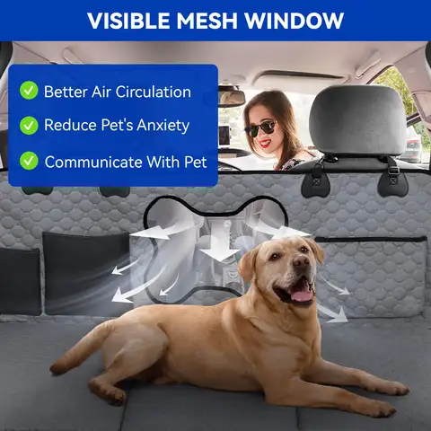 Dog Car Seat Cover Dog car seat cushion (bone type 60 * 30 inch gray 10 best sales pet car seat cover - №6