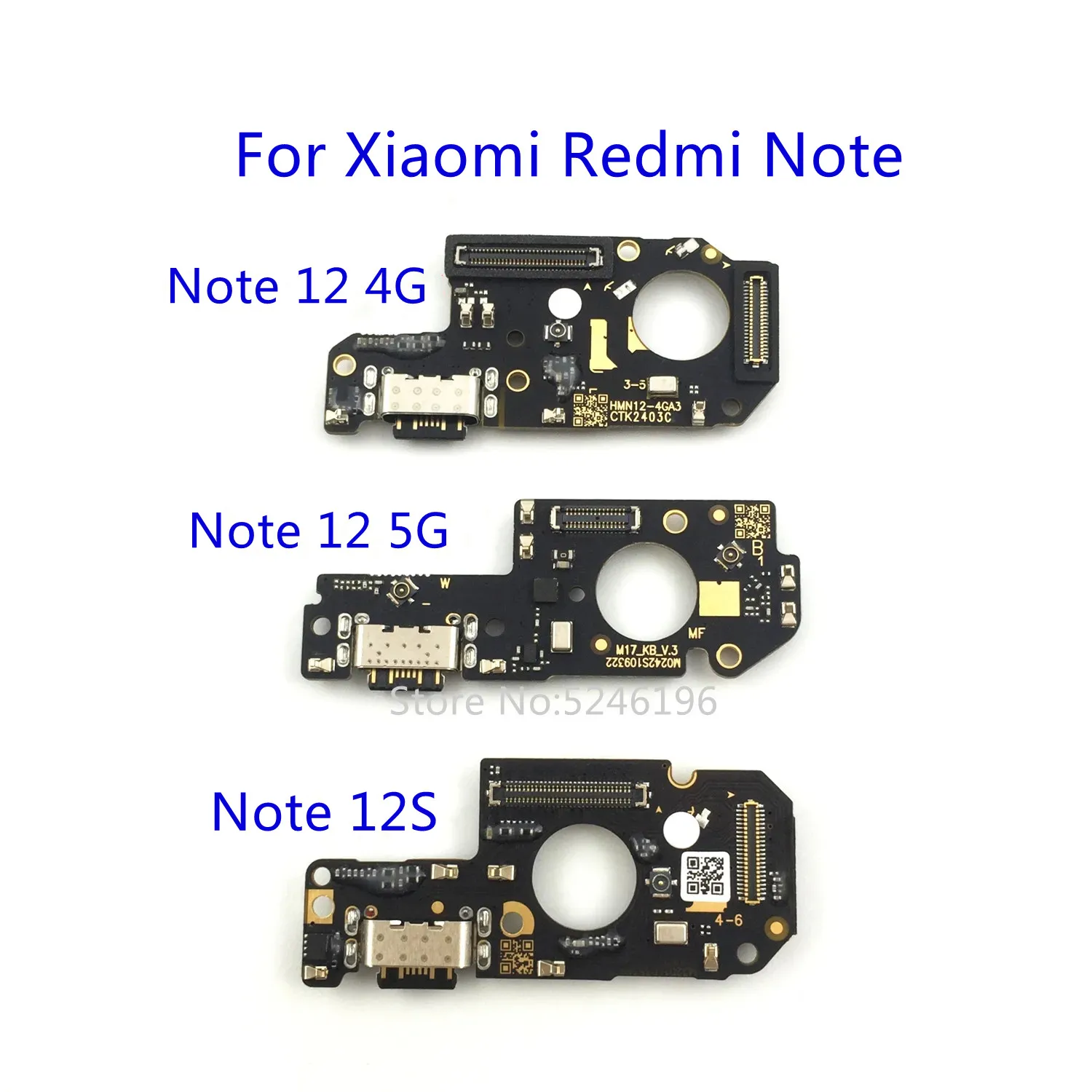 1 Uds puerto de carga USB conector Base de cargador para Xiaomi Redmi Note 12 4G Redmi Note 12 5G Redmi Note 12S pieza de repuesto
