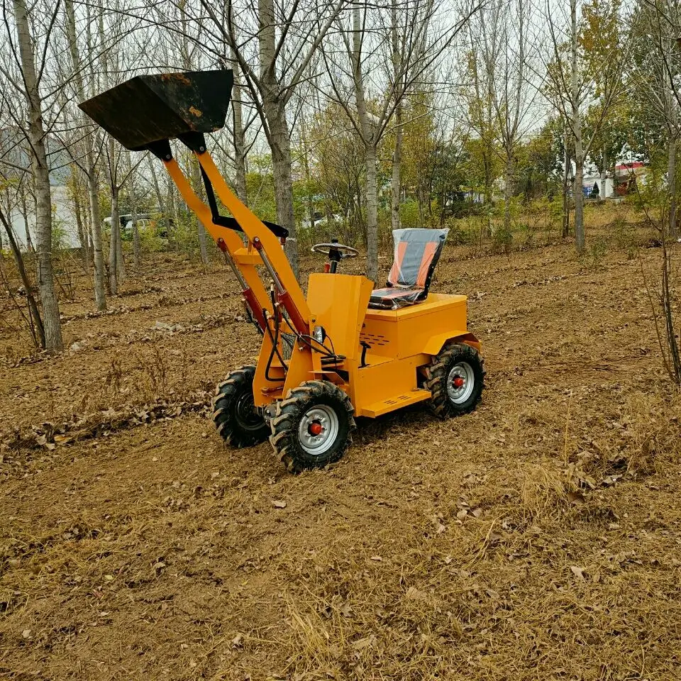 Battery Powered Mini Wheel Loader Front End Farm Skid Steer Loader New Energy Wheel Drive