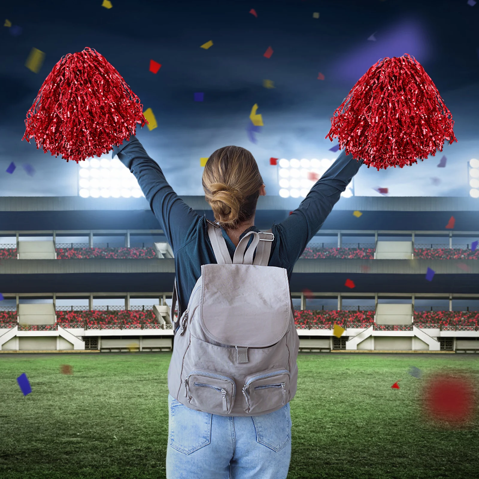 10 قطع التشجيع بوم بومس لون مشرق للرياضة الرقص الهتاف مهرجان الروح قبضة خفيفة الوزن يهتف #2