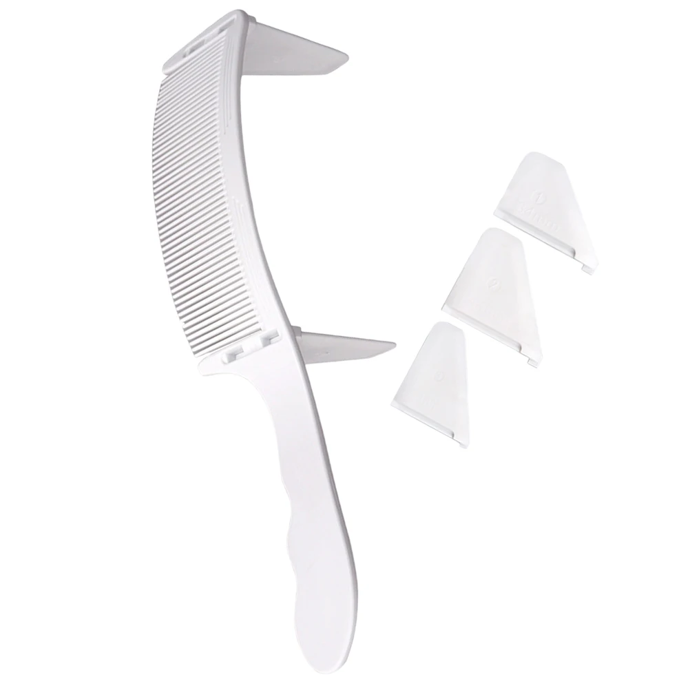 

1 set Barber Hair Set Adjustable Limit Guide Curved Design Flat Edge For Scalp Safety Parting Combs Styling Comb For