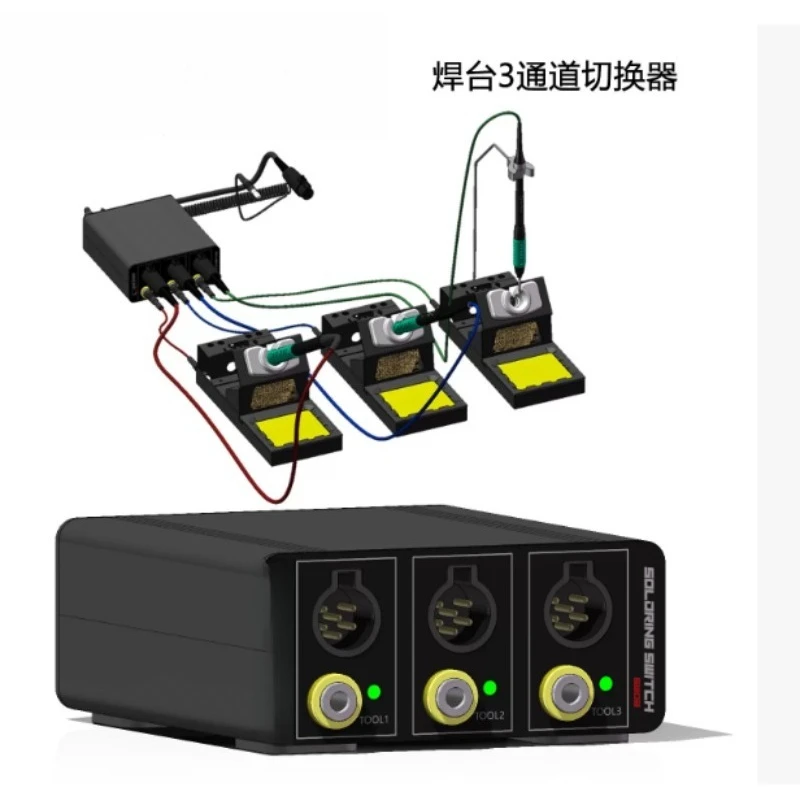 3 Channel Soldering Station Switcher Multi Port Expander Dual Triple Workbench Repair Welding Tool