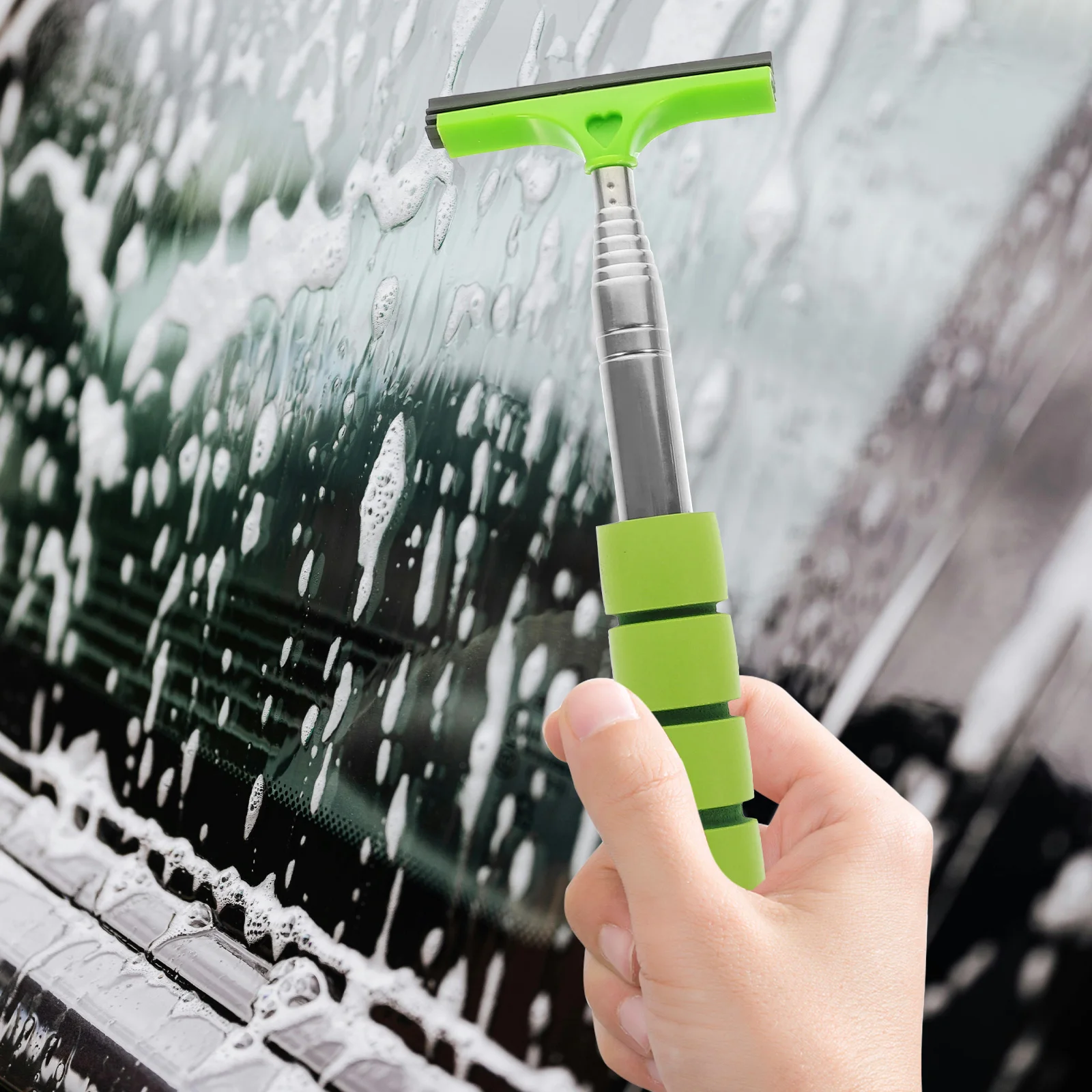 

2Pcs Telescopic Car Window Squeegee Windshield Cleaner Tool Versatile Rear View Mirror Wiper Durable Easy Use Window Squeegee