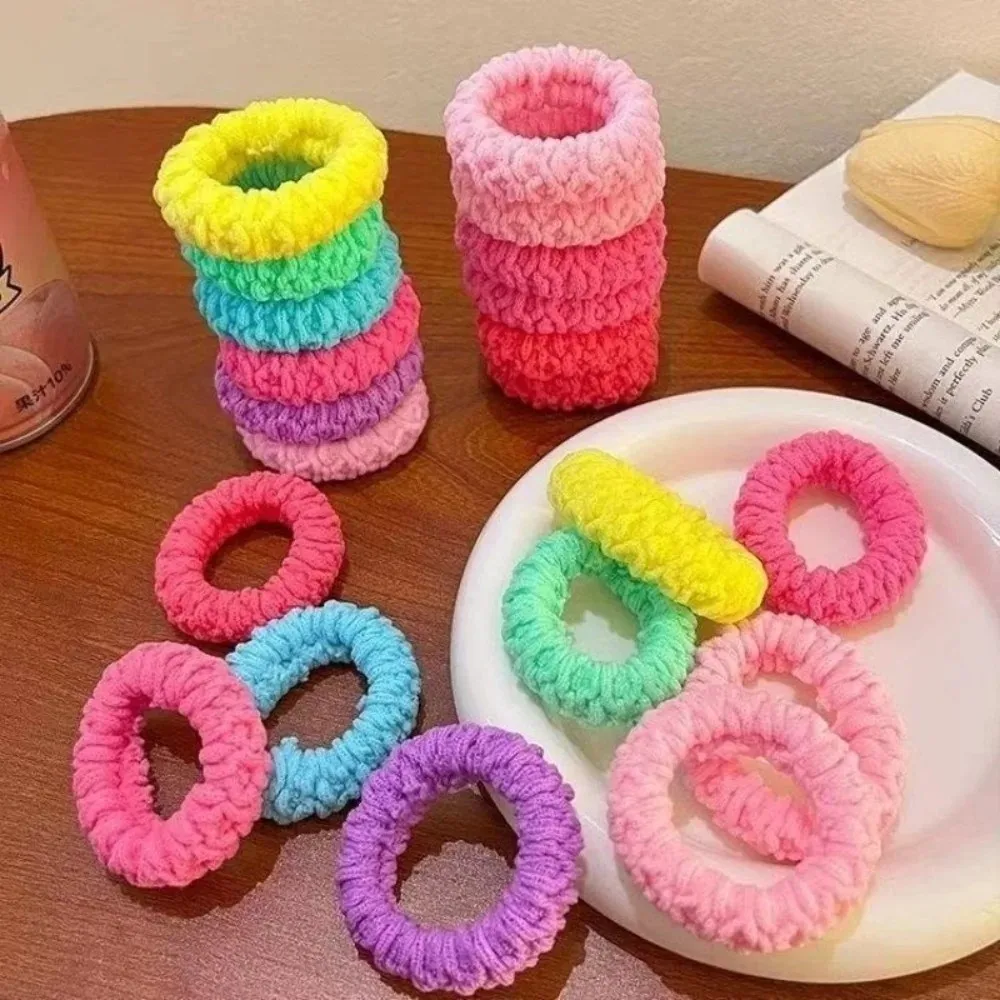 Sweet Colorful Color Hair Ties Versatile Durable Elastic Rubber Hair Rope High Ponytail Elastic Band Hair Accessory