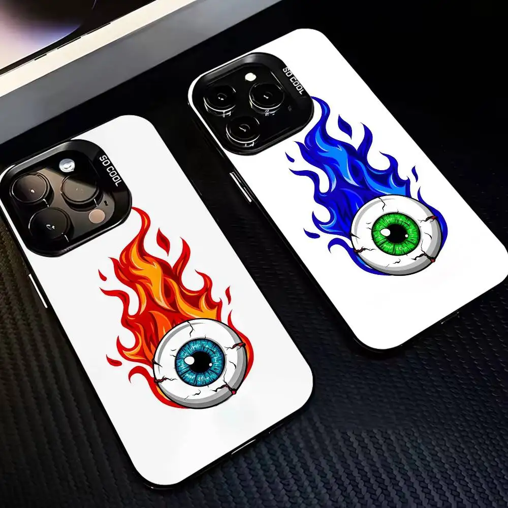 

F-Flame P-Pattern Phone Case For iPhone 17,16,15,14,13,12,11 Plus,Pro Max,XS,Colorful Silver Phone case Funda Cover