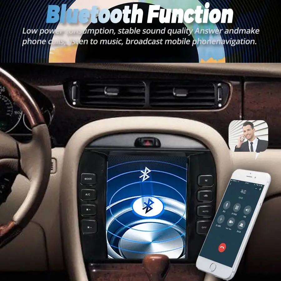 For Jaguar X-TYPE 2004-2008 Android Touch Screen Car Radio Auto Stereo Carplay GPS Navigation Multimedia Video Player Head Unit - view 3