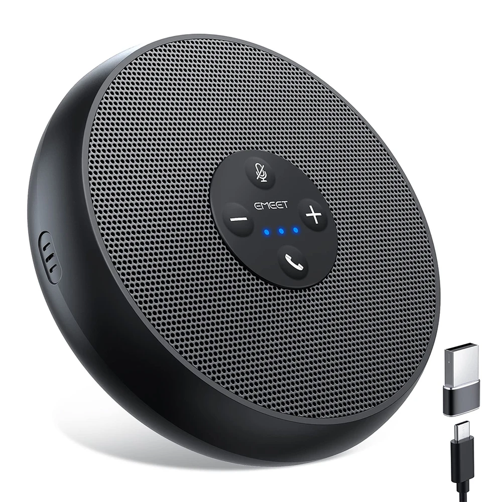 EMEET USB-Kabelgebundenes Konferenzlautsprechersystem mit 2 Mikrofonen 360° °   Sprachaufnahme-Meeting-Mikrofon für Zoom/WebEx/Microsoft Teams 3