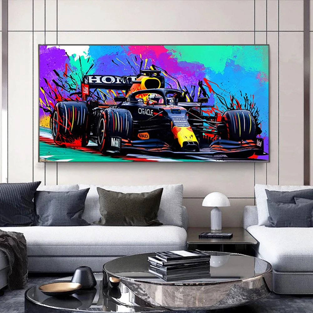 Formula One Graffiti Wall Art Poster Modern Pop F1 Canvas Paint Living Room Bedroom Home Decor Mural Picture Print Artwork Gifts