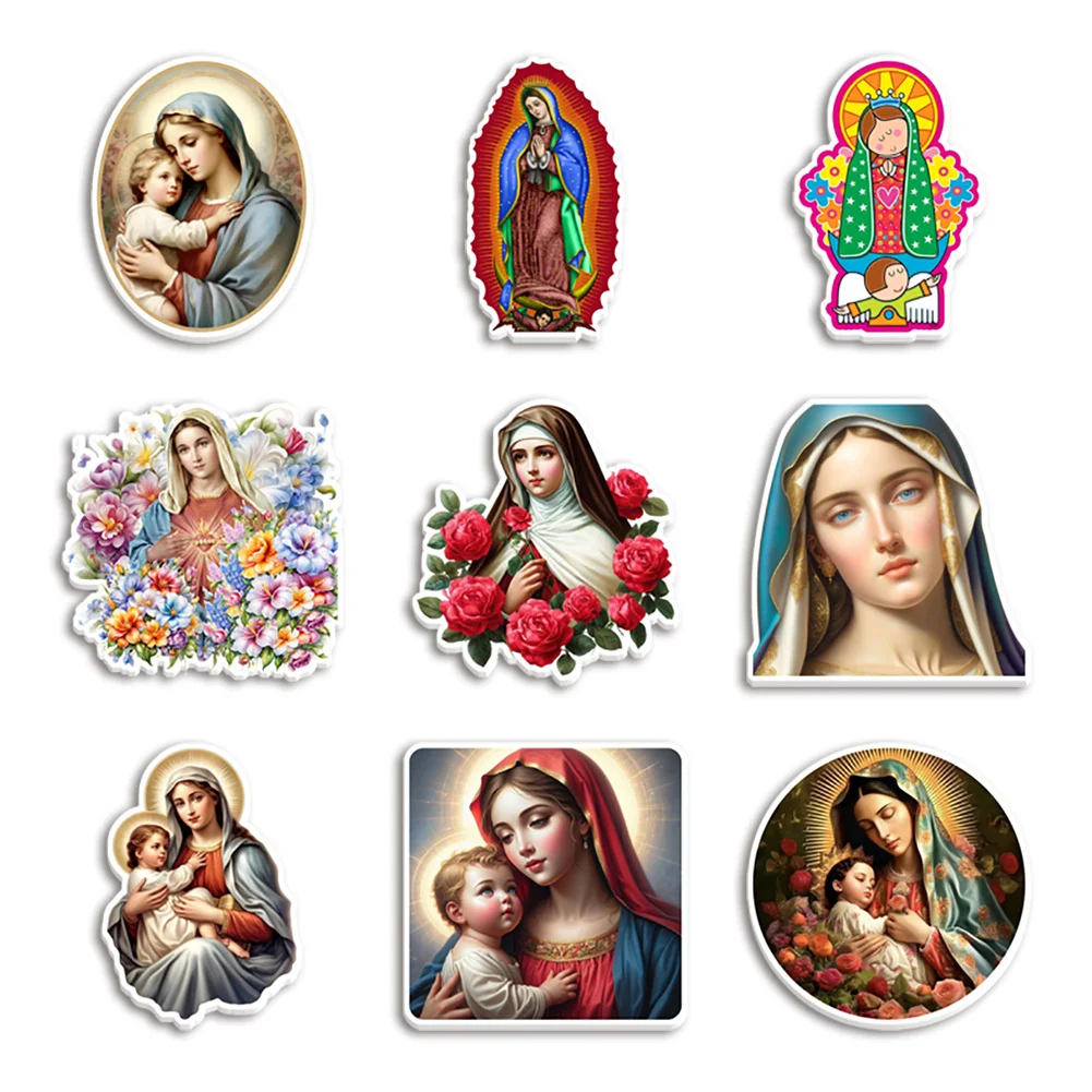 10pcs/lot Religion Virgin Mary Mother Our Lady Resin Planar Transparent Glitter Acrylic Flatback for Pendant Brooch Cabochon Br