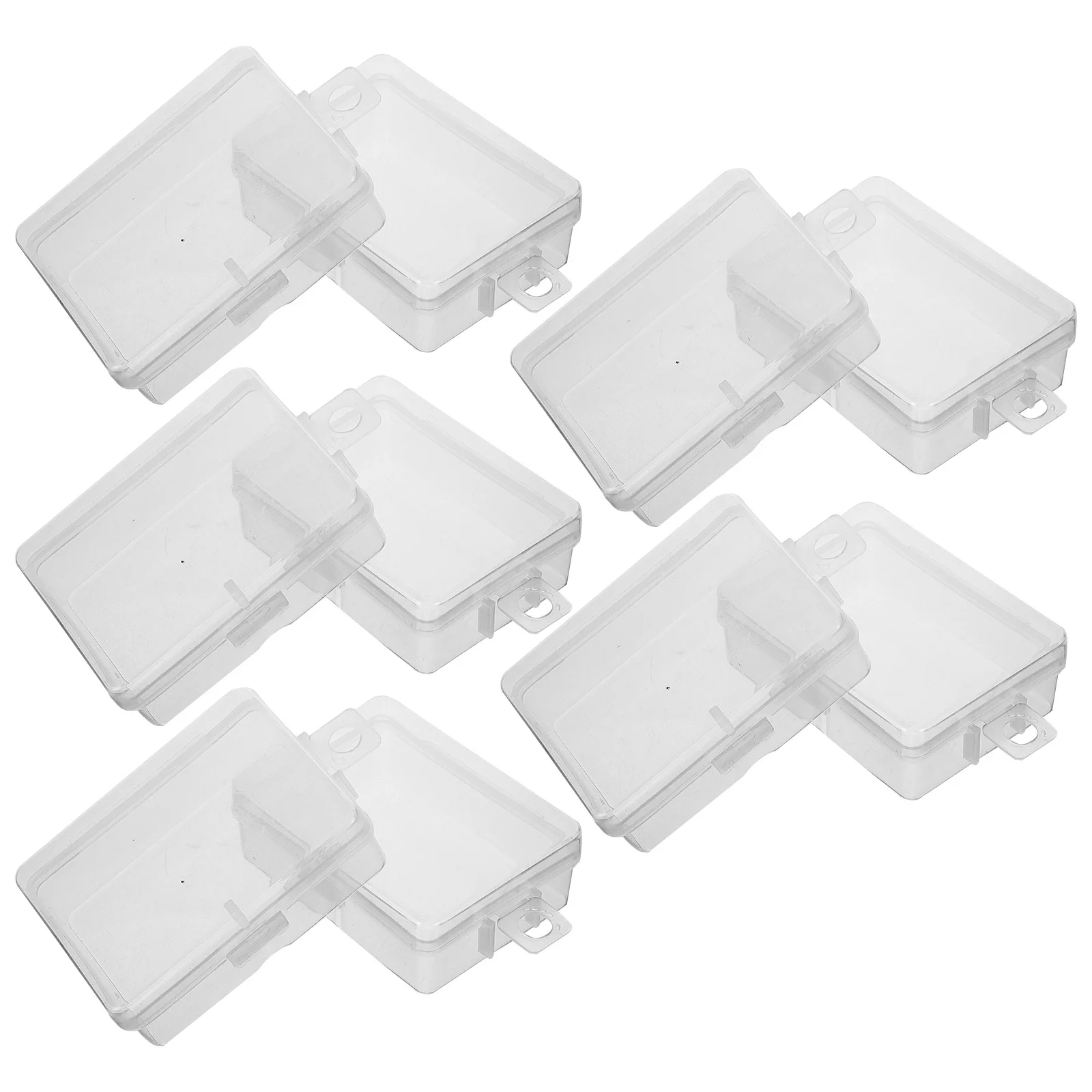

10Pcs Mini Clear Plastic Storage Boxes Small Organizer Case Portable Jewelry Accessories Storage Bin Multipurpose