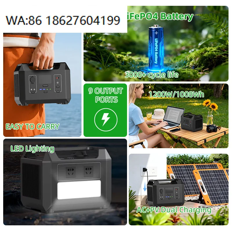 Multi-function Outdoor Solar Energy Storage Station, High Power Portable Generator for Emergency Blackout Use