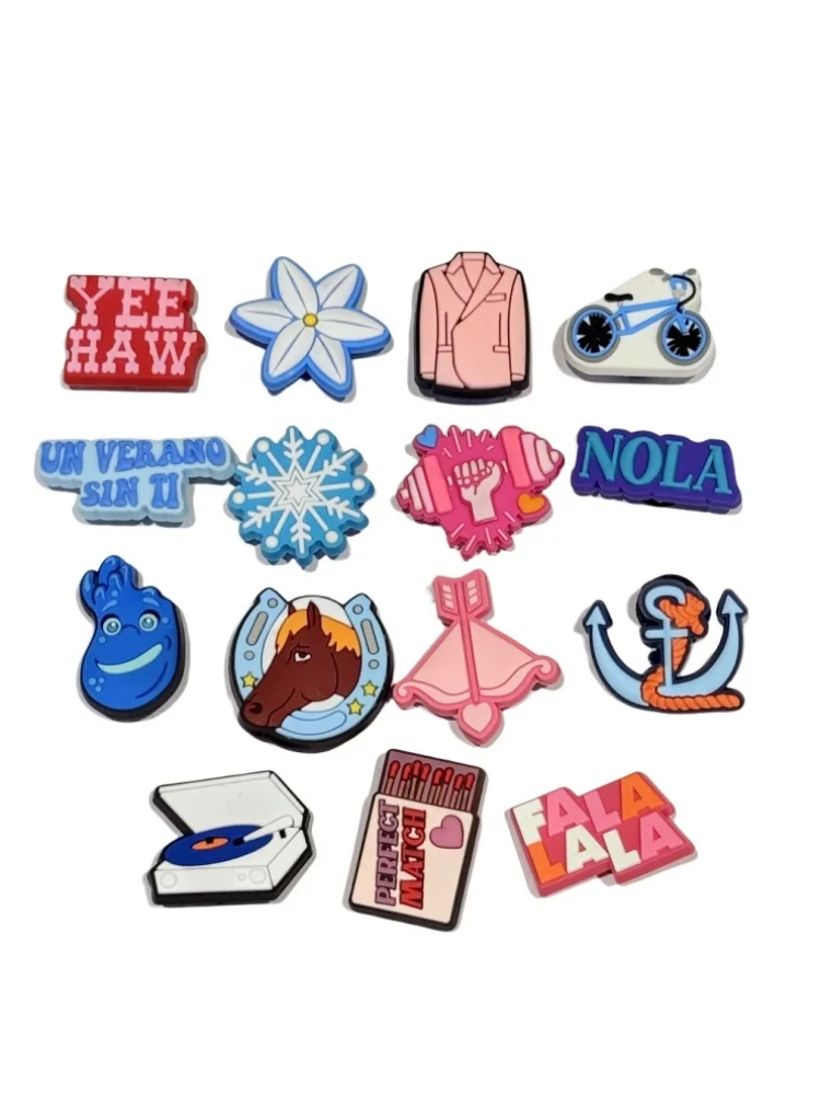 AliExpress Happye&TiTi 1-15pcs Snow Match Bicycle Dumbbell Horse PVC Sandals Shoe Charms Accessories Kids Shoes Buckles Fit Wristbands Birthday Present