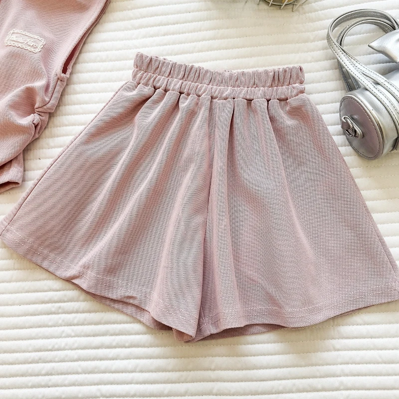 

2026 Summer New Design Sense Children's Cotton Splicing Lace Hooded T-shirt and Shorts Two-piece Set