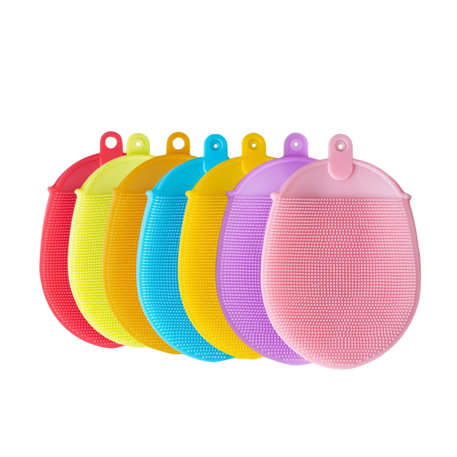 Kitchen Cleaning Brush Washing Cleaning Brushes Pot Pan Sponge Scrubber Fruit Vegetable Dish Silicone Dishwashing Brush