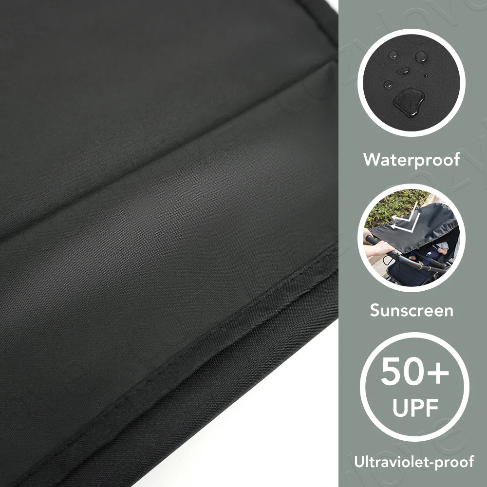Universal Baby Stroller Sun Shade | UPF 50+ UV Protection Canopy, Windproof & Waterproof, Fits Most Strollers image 5