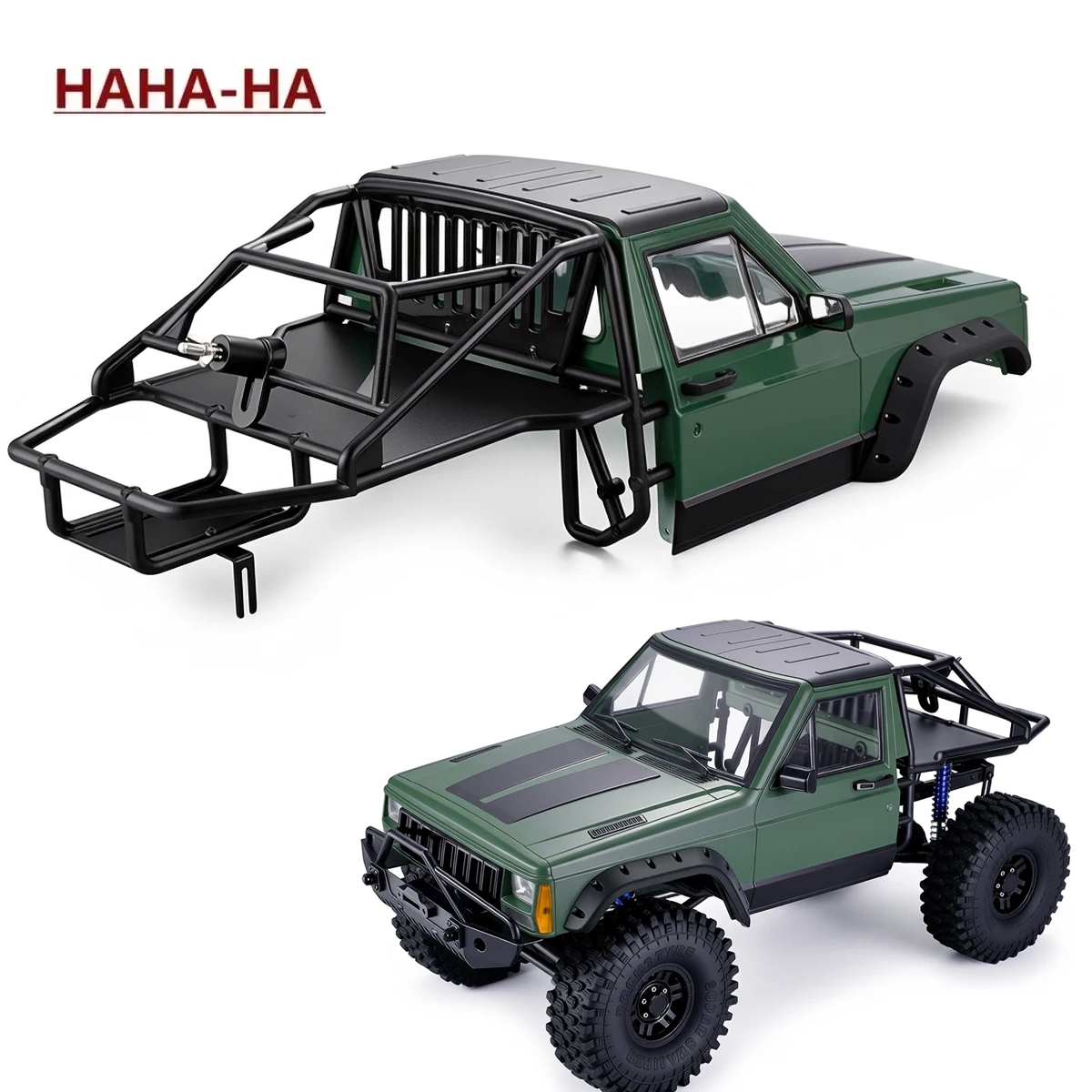 

Cherokee Hard Plastic Body Cab Shell + Nylon Back-Half Cage Unassembled for 1/10 RC Crawler Axial SCX10 TRX4 90046 Accessories