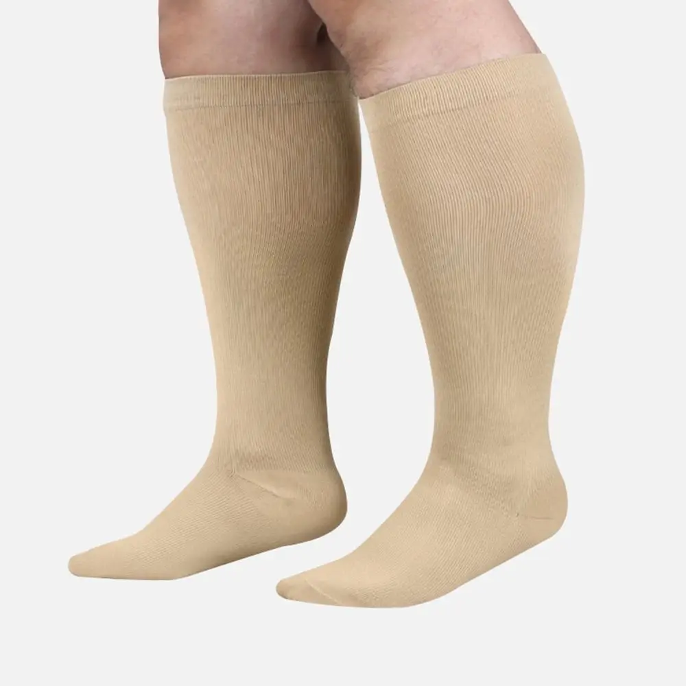 Chaussettes de Compression Extra Larges et Respirantes de Grande Taille 2XL-4XL, Soutien du Gonflement du Mollet