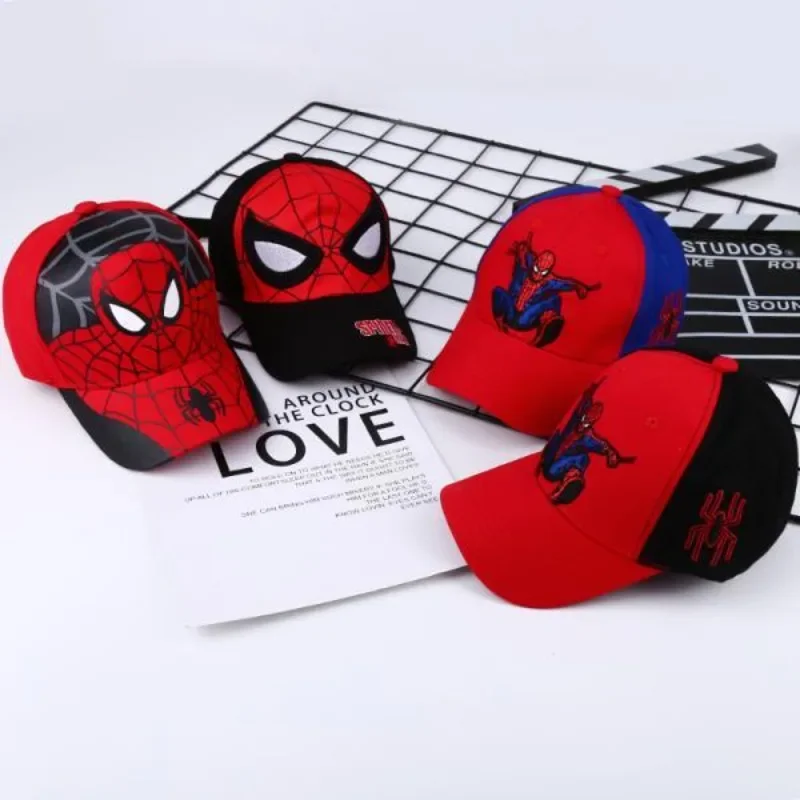 Marvel Movie Spider-Man Personalized Creative Cartoon Children Outdoor Leisure Outdoor Visor Baseball Peaked Cap Christmas Gift