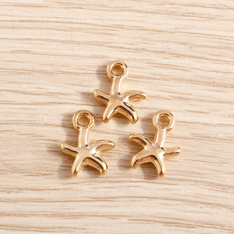 Tusember 50 Stück 10*13mm Legierungs-Meerestier-Anhänger Mini-Seestern-Charms für DIY-Halsketten, Ohrringe, handgefertigte Schmuckherstellung – Detail 5