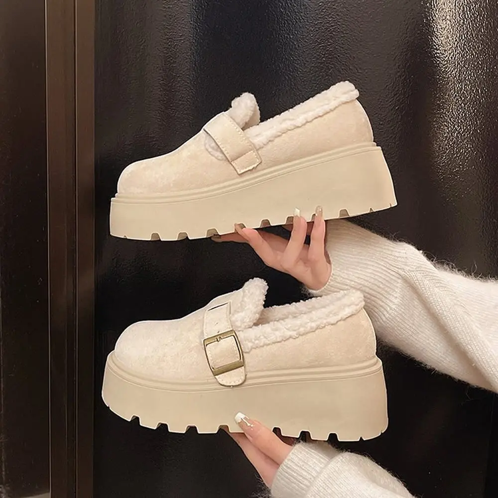 

Модные универсальные женские хлопковые туфли Birkent, лоферы на толстой подошве, зимние теплые туфли на плоской подошве с флисовой подкладкой и круглым носком