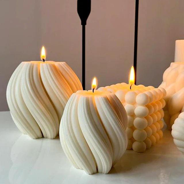 3D Obrotowy Filar Świeca Silikonowa Forma Geometryczna Fala Świeca Woskowa Forma DIY Abstrakcyjna Sztuka Mydło Żywica Gipsowa Forma Home Craft Decor