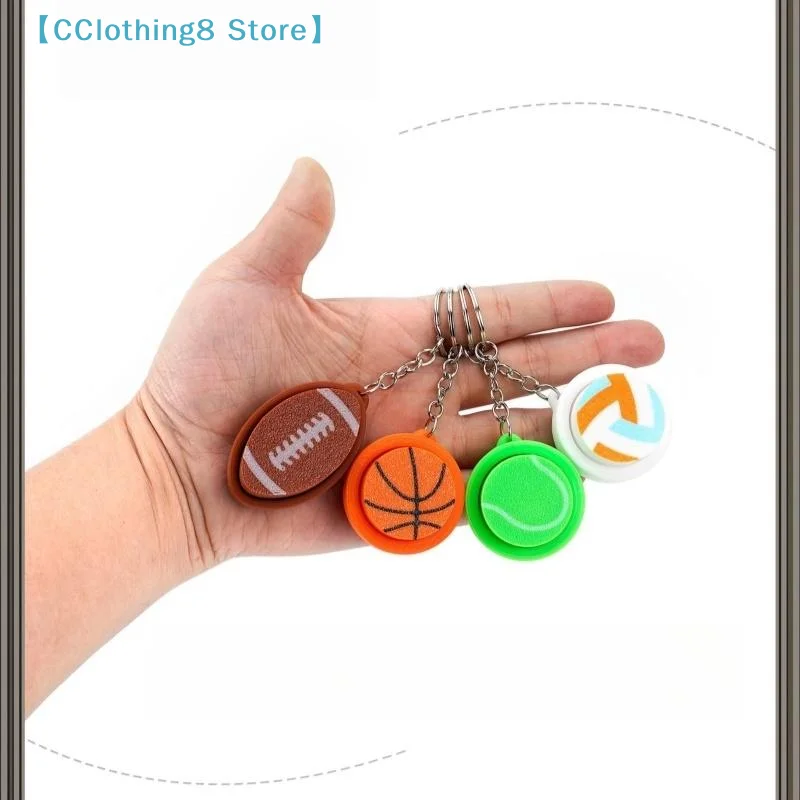 1Pcs 3D Printed Fidget Basketball Tennis Volleyball Football Stress Relief Toy Mini Sports Ball Keychain For Kids Adults【AliS8】