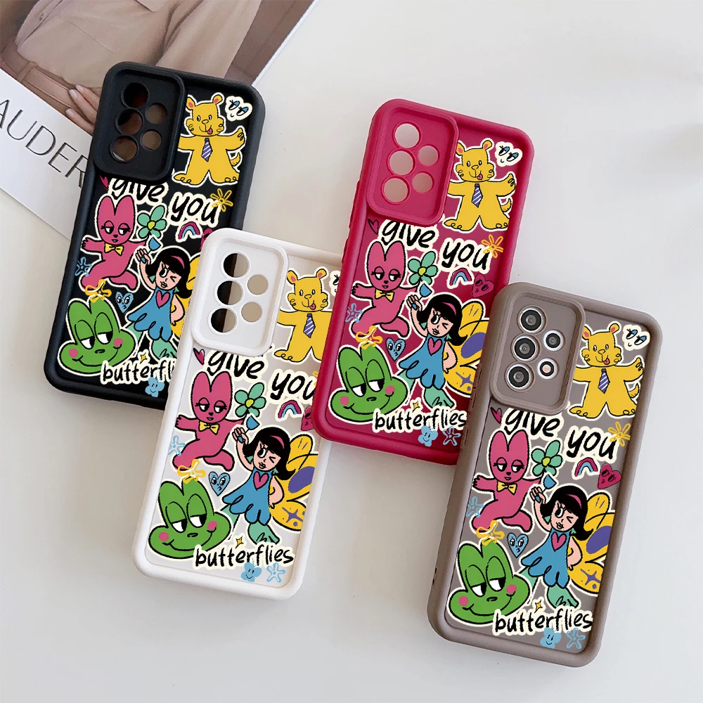 Funny Cartoon Art Butterfly Girl Phone Case For OPPO Reno 2 3 4 5 6 7 7Z 8 8T 10 Pro Plus 4G 5G Soft TPU Back Cover Gift