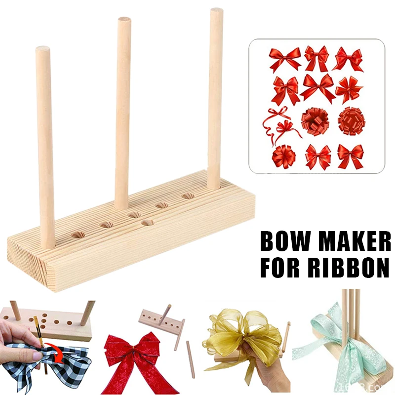 Wooden Bow Maker Ribbon Bowknot Wreath  DIY for  Christmas Bows Halloween Corsages Decorations Jewelry Making Tools