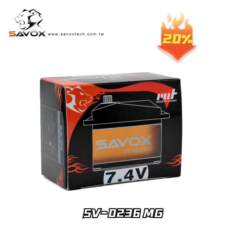 Original Savox SV 0236MG Servo 0.17S 40kg 7.4V HV High Voltage DC Motor Metal Gear Super Torque 1/8 1/5 RC Car Buggy Truck