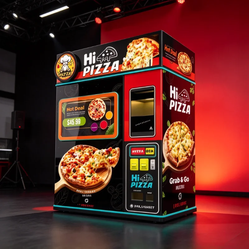 2026 New AI Controlled Self Service Pizza Vending Machine Fully Automatic Hot Fresh Pizza Maker Touch Screen Commercial Custom