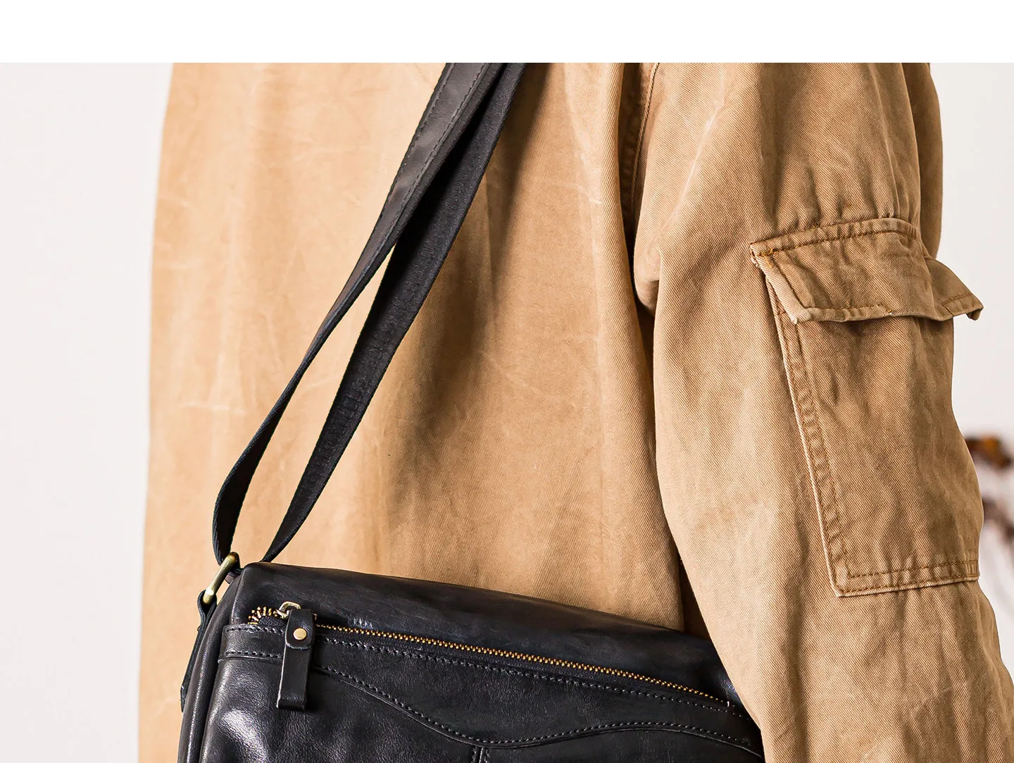 PNDME-Organizer handgefertigte Vintage-Umhängetasche aus echtem Leder für Herren, lässige Pendler-Luxus-Umhängetasche aus echtem Rindsleder. – Detail 8