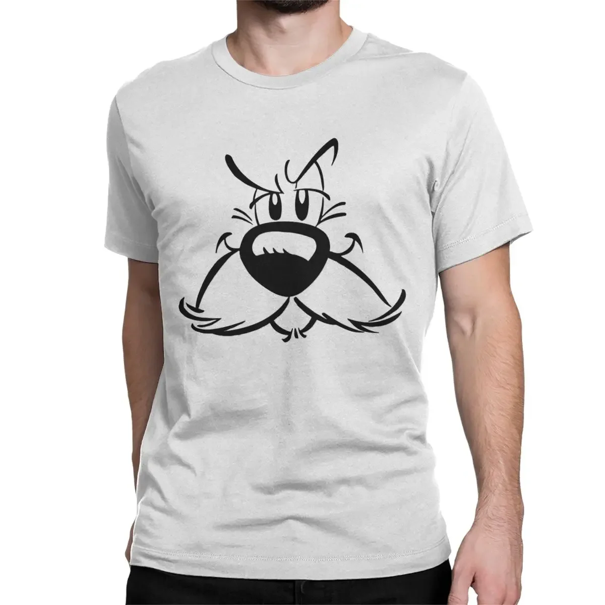 Dogmatix-الرجال والنساء أنيمي تي شيرت الكرتون ، لطيف ، فريدة من نوعها ، القطن الخالص ، المحملات قصيرة الأكمام ، النجوم ، Obelixs ، الملابس #2