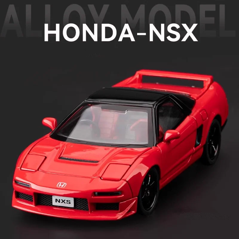 

1:32 HONDA Acura NSX, модель спортивного автомобиля из сплава, литая под давлением металлическая гоночная машина, модель автомобиля, имитация звука и света, детская игрушка в подарок