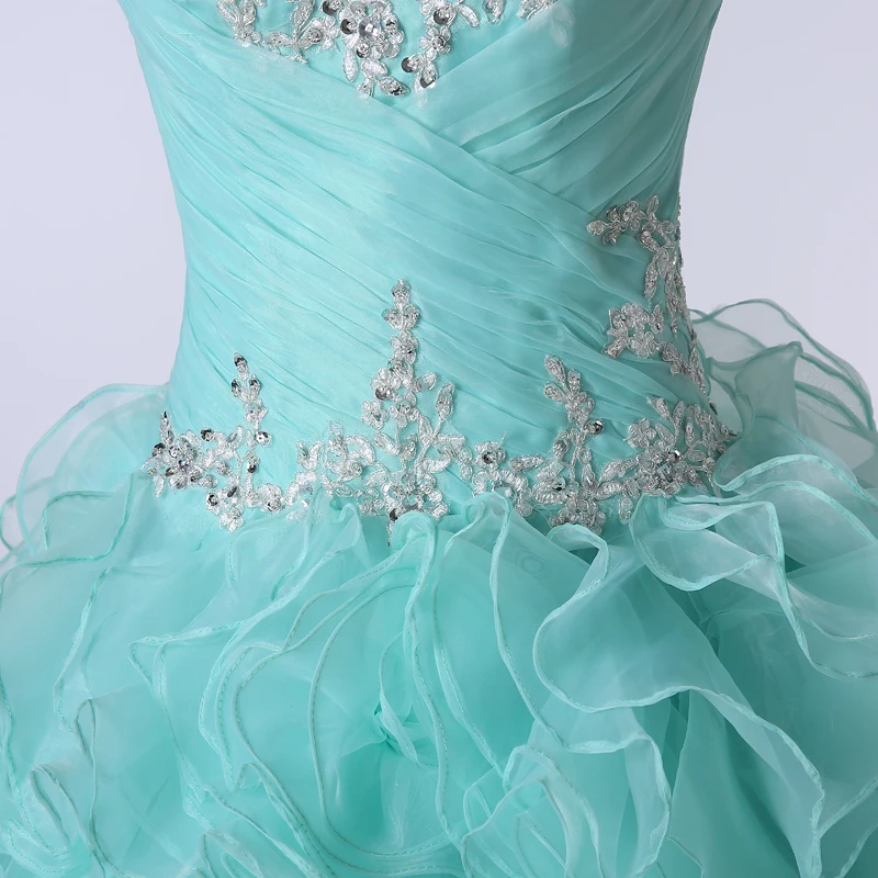 Vestidos de quinceañera turquesa, vestido de baile, escote Corazón, Organza, apliques con cuentas mexicanas, 16 vestidos, 15 años