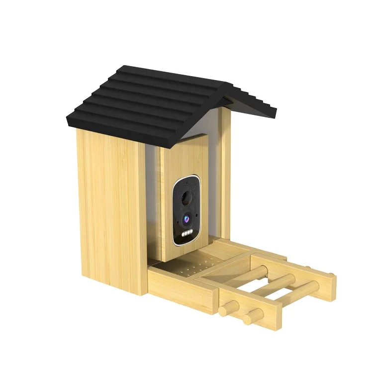 aNew Arrival Waterproof Solar Powered Pir Motion Detection Night Vision Ai Bird Feeder for Outdoor Garden Watching
