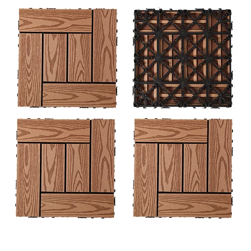 Thicken Splicing Solid Wood Flooring Wood-plastic Splicing Flooring Suitable for Terrace Courtyard Outdoor Balcony Decoration